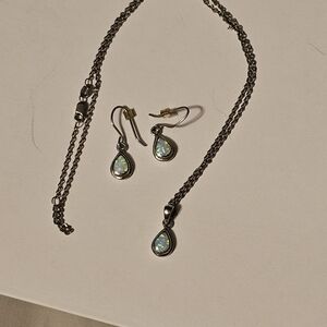 Elegant Silver and Opal Jewelry Set